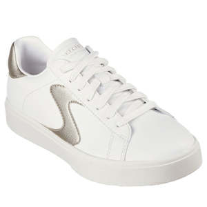 Womens Sheepskin Scuff Slippers By Emu: Skechers Eden LX Beaming Glory White Gold Womens Street Shoe