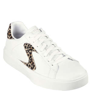 Womens Sheepskin Scuff Slippers By Emu: Skechers Street  Eden LX Feeling Fierce White Tan womens