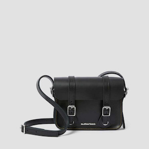 Dr Martens Doc: Dr Martens Leather Cross Body Black Leather Satchel 7 inch