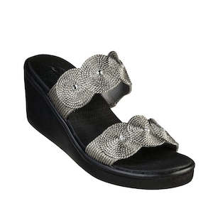Skechers Clearance: Skechers Wedges Rumble On Circle City Pewter CLEARANCE