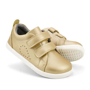Bobux Iw Iwalk Grass Court: Bobux Iwalk Grass Court Gold Leather Trainer Gold