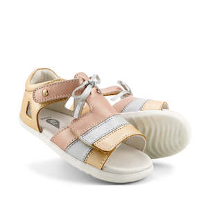 Bobux Toddlers Mirror Step Up Sandal: Bobux Step Up Mirror Pale Gold Leather Sandal 727326 NOT RETURNABLE Clearance