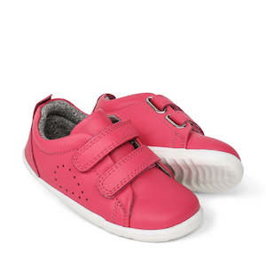 Toddlers First Walker Grass Court Leather Trainers Step Ups: Bobux Step Up - Grass Court Toddlers Sneaker 728930 Fuchsia Bright Pink