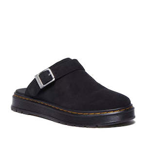 Dr Martens Sandals: Dr Martens - Brookline Suede Mule Clog Sandal Black