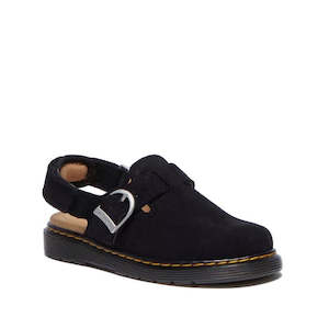 Dr Martens Kids Junior Jorgie Bronx Suede Mule Sandal Black