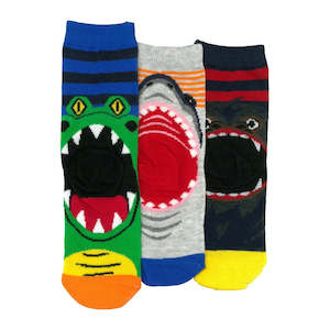 Columbine: Socks Columbine 3 Pack Wild Heels  Sharks Black