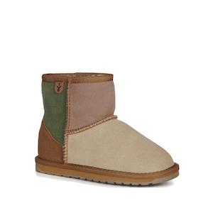 EMU Kids Wallaby Mini Patchwork Chestnut Merino Wool Boot