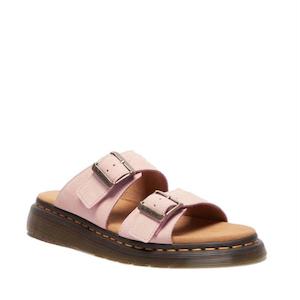 Dr Martens Josef Slide Sandal Milled Nubuck Powder Pink