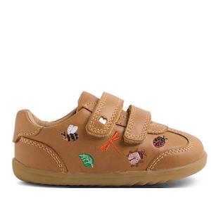 All Bobux: Bobux Step Up Buggie Embroidered First Walker Sneaker Caramel