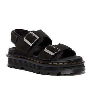 All: Dr Martens Zebzag Black EH Suede 2 Strap Sandal