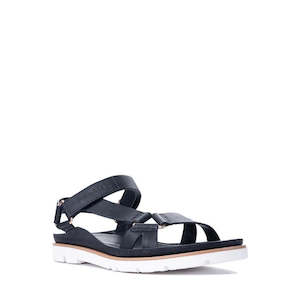 Los Cabos Ashanti Black Sandal With Back Strap