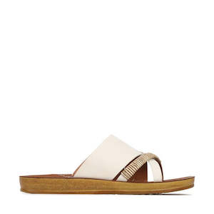 Los Cabos: Los Cabos Bride Bone Flat Women's Slide Sandal