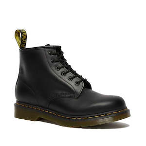 Dr Martens Doc: Dr Martens 101 6 Eye Yellow Stitching Boot Black
