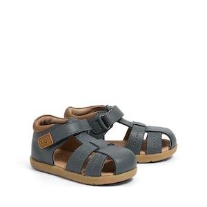 Pretty Brave 1st Walker Theo Indigo Leather Closed Toe Sandal