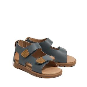 Pretty Brave: Pretty Brave Child Finley Indigo Leather Open Toe Sandal