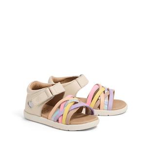 Pretty Brave 1st Walker Eden Rainbow Leather Open Toe Sandal