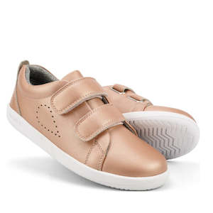 Bobux Grass Court Kicks For The Bigger Kids: Bobux Kids + Plus Grass Court Rose Gold Velcro Trainers 832455