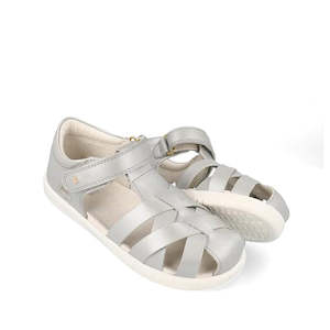 Big Kids Tropicana Ii Sandal With Quickdry Leather: Bobux Kids Plus KP Tropicana II Metallic Silver Quick Dry Sandal 838320
