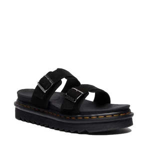 All: Dr Martens Myles Black E.H Long Napped Suede Sandal