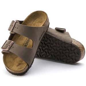 Birkenstock: Birkenstock Kids Arizona Mocca Birkibuc Narrow Slides
