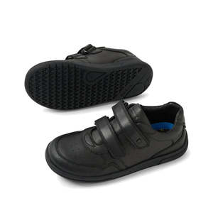 Bobux School Shoes In Black Leather: Bobux Kid+ Scoot Black School Leather Sneaker Shoe
