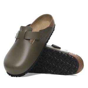 Birkenstock: Birkenstock Boston Clog Smooth Leather Regular Concrete Grey Dark