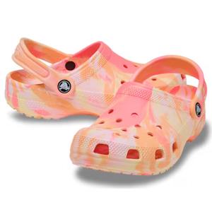 Crocs: Crocs Kids - Marbled Clog Sandal Guava Pink Multi Youths