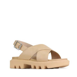 EOS Womens Flighty Nude Chunky Look Leather Sandal