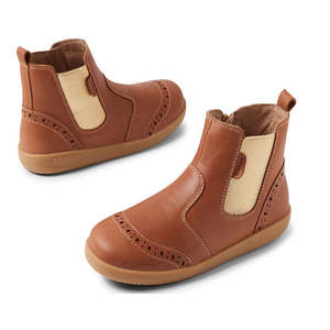 Bobux Kid+ KP Billie II Girls Leather Boot Caramel Tan Junior