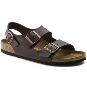 Birkenstock: Birkenstock Milano Birko Flor Dark Brown Narrow Width