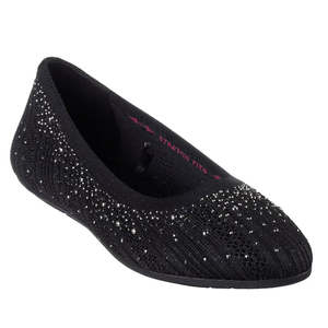 Skechers: Womens Skechers Cleo 2.0 Glitzy Daze Ballet Flat Black