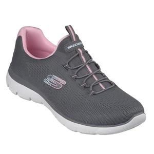 Skechers Womens Summits Bungee Slip On Trainer - Radiant Flow Charcoal Pink