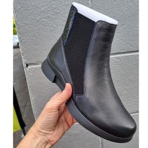 Alfie & Evie Junior Black Lo Leather Ankle Boot Womens