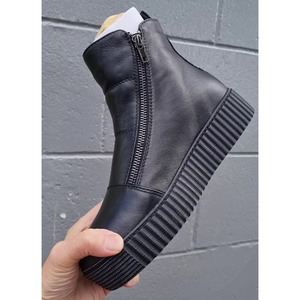 Alfie & Evie Womens Dynasty Black Leather Ankle Boot