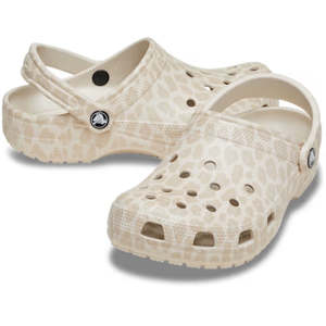 Crocs Adults Classic Animal Clog Almond Tint Leopard