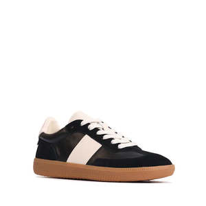 EOS Antigo Black Leather Lace Up Trainer