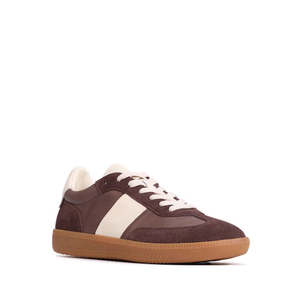 EOS Antigo Cacao Brown Leather Lace Up Trainer