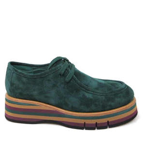 All: Django & Juliette Gnota Forest Green Lace Up Moc Platform Shoe