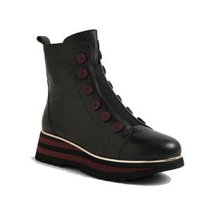 All: Django & Juliette Elrick Black Burgundy Leather Boot
