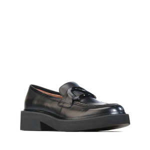 Eos: EOS Womens Leia Loafer Slip In Black Leather