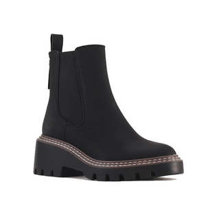 Los Cabos Viana Women's Chelsea Black Boot PU