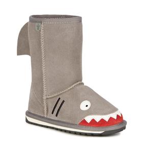 EMU Kids Creatures Grey Putty Shark Wool Boots