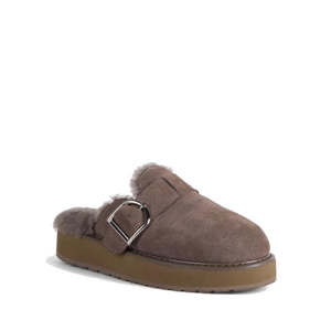 Emu Womens Adison Smoke Grey Wool Mule Slipper Scuff