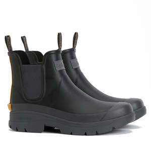 Barbour Nimbus Black/Ochre Chelsea Wellingtons Mens Rainboot
