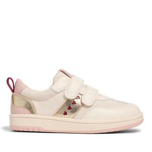 Pretty Brave River Hearts Leather Trainer Pink Off White