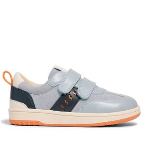 Pretty Brave River Bolts Leather Trainer Blue Grey