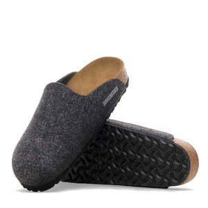 Birkenstock Amsterdam Felt Wool Clog Anthracite Grey Regular Width
