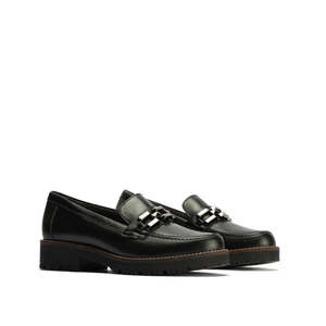 All: Pitillos Womens Chunky Slip On Loafer Black Nappa Leather 10775