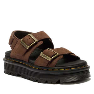 Dr Martens Zebzag Sepia Brown Nubuck 2 Strap Sandal