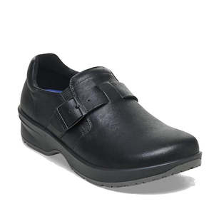 BIRKENSTOCK Caris Pro Slip Resistant Black Leather Shoe